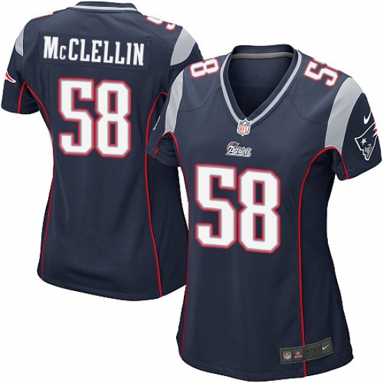 Women's Nike New England Patriots 58 Shea McClellin Game Navy Blue Team Color NFL Jersey