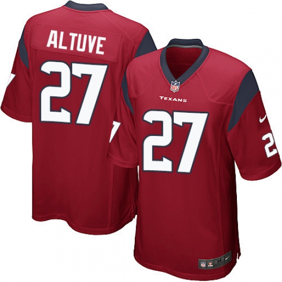 Men's Nike Houston Texans 27 Jose Altuve Game Red Alternate NFL Jersey