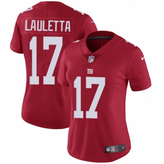 Women's Nike New York Giants 17 Kyle Lauletta Red Alternate Vapor Untouchable Limited Player NFL Jersey