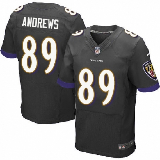 Men's Nike Baltimore Ravens 89 Mark Andrews Elite Black Alternate NFL Jersey