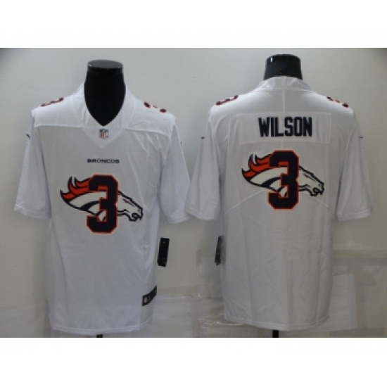 Men's Denver Broncos 3 Russell Wilson White 2020 Shadow Logo Vapor Untouchable Stitched NFL Nike Limited Jersey