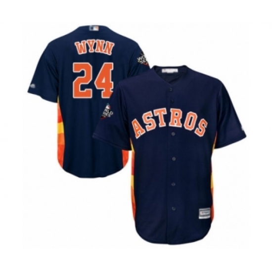 Youth Houston Astros 24 Jimmy Wynn Authentic Navy Blue Alternate Cool Base 2019 World Series Bound Baseball Jersey