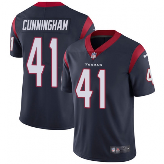 Men's Nike Houston Texans 41 Zach Cunningham Limited Navy Blue Team Color Vapor Untouchable NFL Jersey