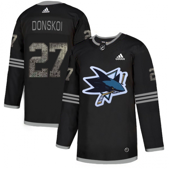 Men's Adidas San Jose Sharks 27 Joonas Donskoi Black Authentic Classic Stitched NHL Jersey