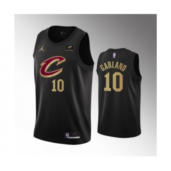 Men's Cleveland Cavaliers 10 Darius Garland Black Statement Edition Stitched Basketball Jersey