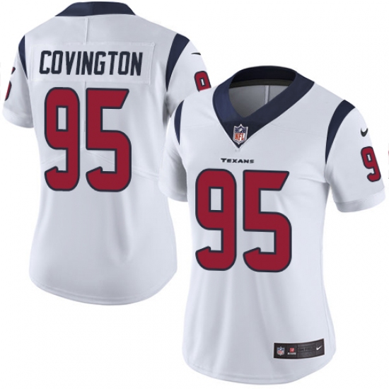 Women's Nike Houston Texans 95 Christian Covington Elite White NFL Jersey