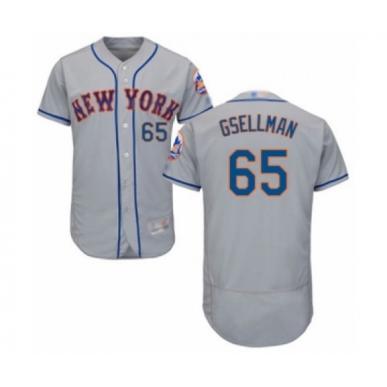 Men's New York Mets 65 Robert Gsellman Grey Road Flex Base Authentic Collection Baseball Player Jersey