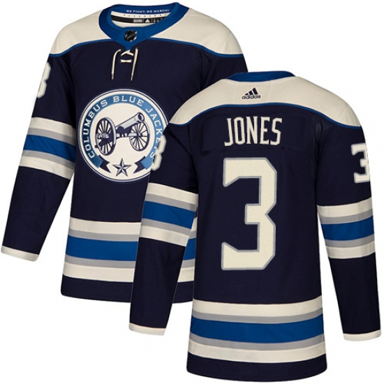 Youth Adidas Columbus Blue Jackets 3 Seth Jones Authentic Navy Blue Alternate NHL Jersey