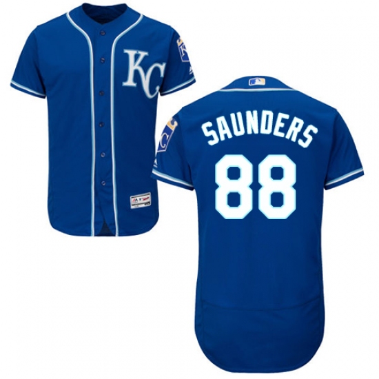 Men's Majestic Kansas City Royals 88 Michael Saunders Royal Blue Alternate Flex Base Authentic Collection MLB Jersey