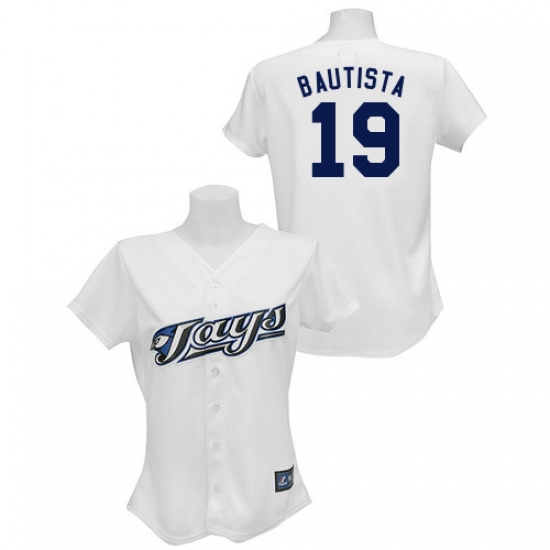 Women's Majestic Toronto Blue Jays 19 Jose Bautista Authentic White MLB Jersey