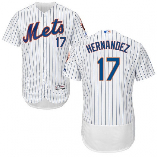 Men's Majestic New York Mets 17 Keith Hernandez White Home Flex Base Authentic Collection MLB Jersey