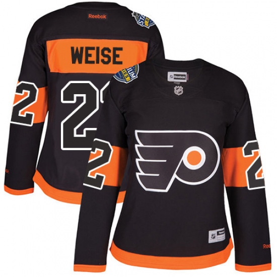 Women's Reebok Philadelphia Flyers 22 Dale Weise Authentic Black 2017 Stadium Series NHL Jersey