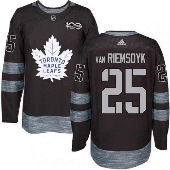 Men's Adidas Toronto Maple Leafs 25 James Van Riemsdyk Authentic Black 1917-2017 100th Anniversary NHL Jersey