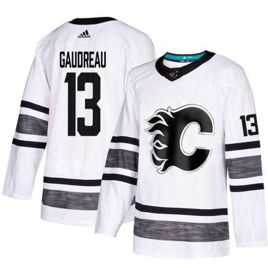 Men's Adidas Calgary Flames 13 Johnny Gaudreau White 2019 All-Star Game Parley Authentic Stitched NHL Jersey