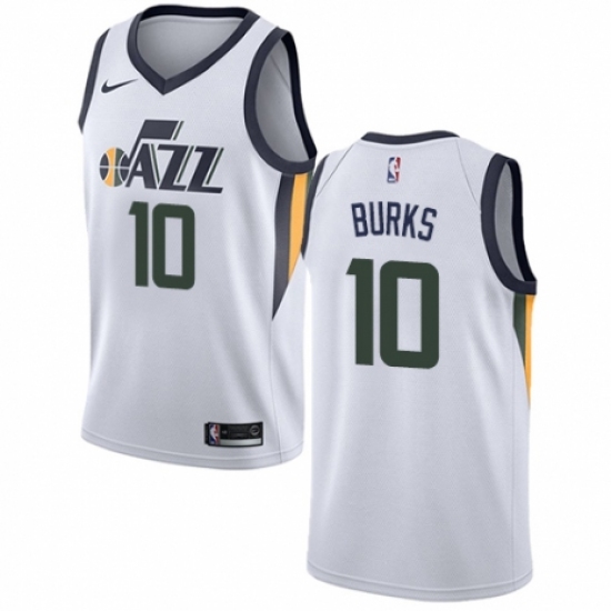 Men's Nike Utah Jazz 10 Alec Burks Swingman NBA Jersey - Association Edition