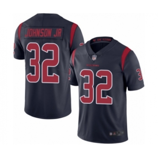 Men's Houston Texans 32 Lonnie Johnson Limited Navy Blue Rush Vapor Untouchable Football Jersey