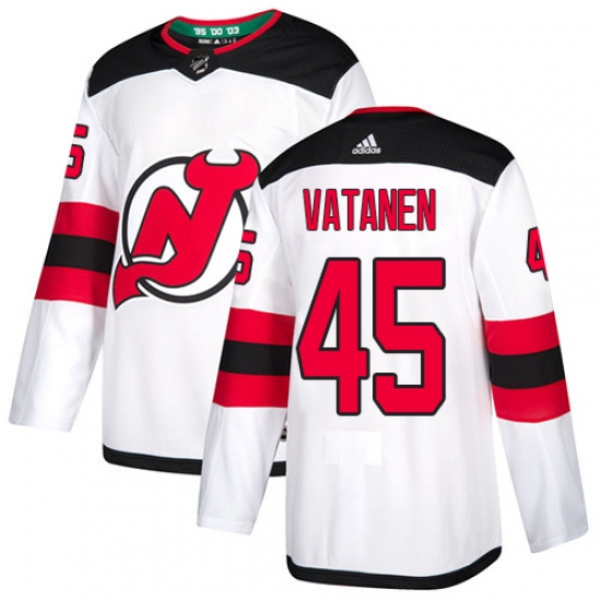 Youth Adidas New Jersey Devils 45 Sami Vatanen Authentic White Away NHL Jersey