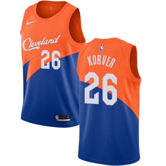 Men's Nike Cleveland Cavaliers 26 Kyle Korver Swingman Blue NBA Jersey - City Edition