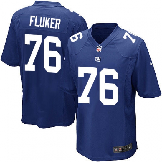 Men's Nike New York Giants 76 D.J. Fluker Game Royal Blue Team Color NFL Jersey