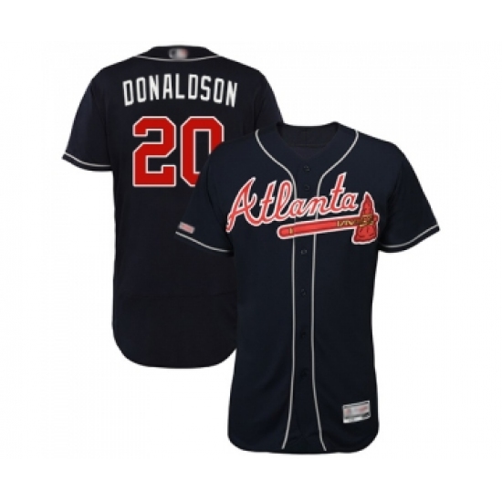 Men's Atlanta Braves 20 Josh Donaldson Navy Blue Alternate Flex Base Authentic Collection Baseball Jersey