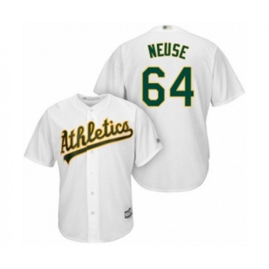 Youth Oakland Athletics 64 Sheldon Neuse Authentic White Home Cool Base Baseball Player Jersey