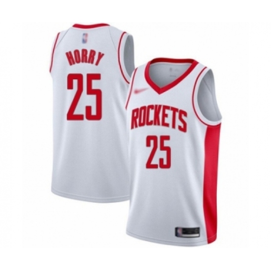 Women's Houston Rockets 25 Robert Horry Swingman White Finished Basketball Jersey - Association Edition