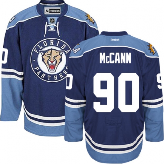 Men's Reebok Florida Panthers 90 Jared McCann Authentic Navy Blue Third NHL Jersey