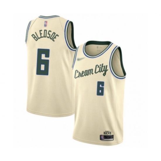 Women's Milwaukee Bucks 6 Eric Bledsoe Swingman Cream Basketball Jersey - 2019 20 City Edition