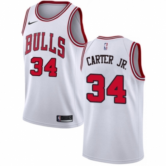 Men's Nike Chicago Bulls 34 Wendell Carter Jr. Authentic White NBA Jersey - Association Edition