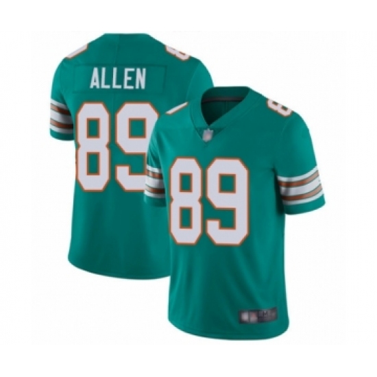 Youth Miami Dolphins 89 Dwayne Allen Aqua Green Alternate Vapor Untouchable Limited Player Football Jersey