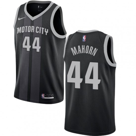 Men's Nike Detroit Pistons 44 Rick Mahorn Swingman Black NBA Jersey - City Edition