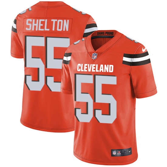 Men's Nike Cleveland Browns 55 Danny Shelton Orange Alternate Vapor Untouchable Limited Player NFL Jersey