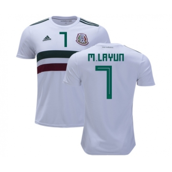 Mexico 7 M.Layun Away Kid Soccer Country Jersey