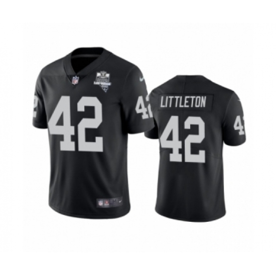 Women's Oakland Raiders 42 Cory Littleton Black 2020 Inaugural Season Vapor Limited Jersey