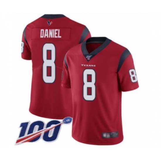 Men's Houston Texans 8 Trevor Daniel Red Alternate Vapor Untouchable Limited Player 100th Season Football Jersey