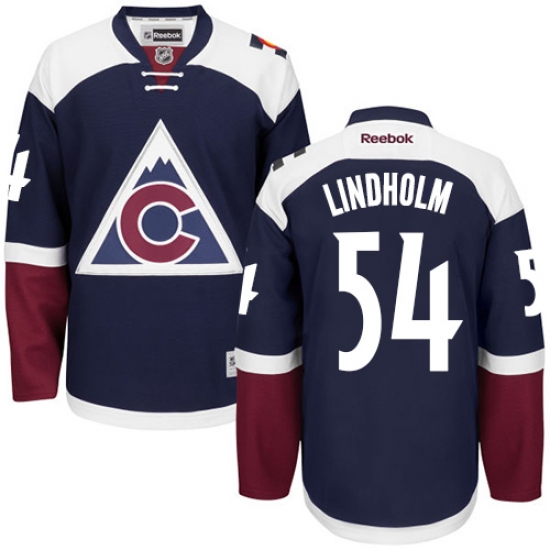 Youth Reebok Colorado Avalanche 54 Anton Lindholm Authentic Blue Third NHL Jersey