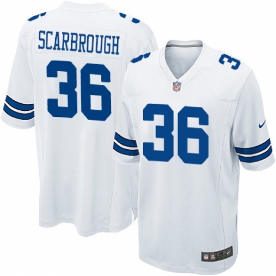 Men's Nike Dallas Cowboys 36 Bo Scarbrough Game White NFL Jersey