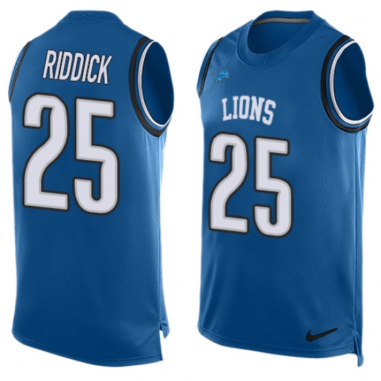 Men's Nike Detroit Lions 25 Theo Riddick Limited Light Blue Player Name & Number Tank Top NFL Jersey