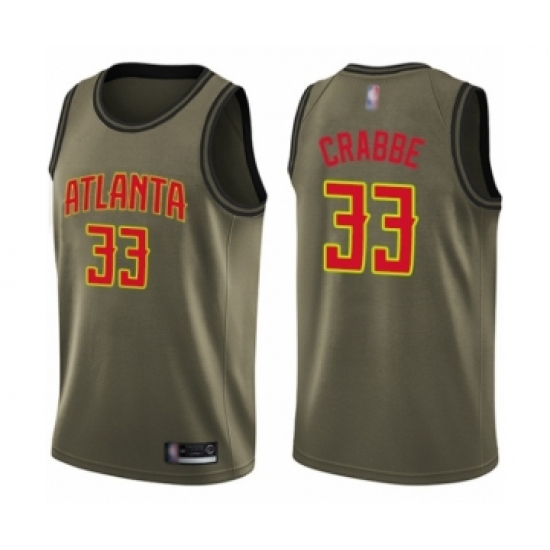 Youth Atlanta Hawks 33 Allen Crabbe Swingman Green Salute to Service Basketball Jersey