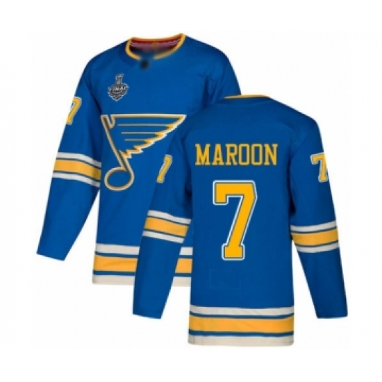 Men's St. Louis Blues 7 Patrick Maroon Authentic Navy Blue Alternate 2019 Stanley Cup Final Bound Hockey Jersey