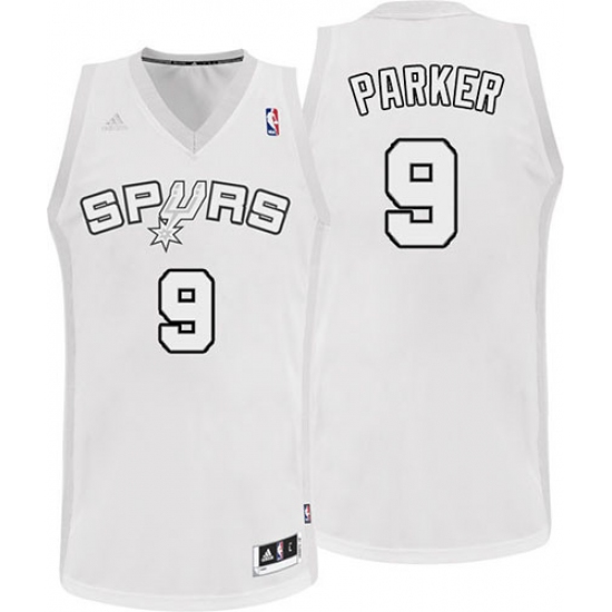 Men's Adidas San Antonio Spurs 9 Tony Parker Swingman White Winter On-Court NBA Jersey