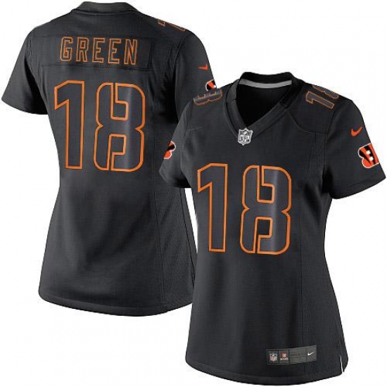 Women's Nike Cincinnati Bengals 18 A.J. Green Limited Black Impact NFL Jersey