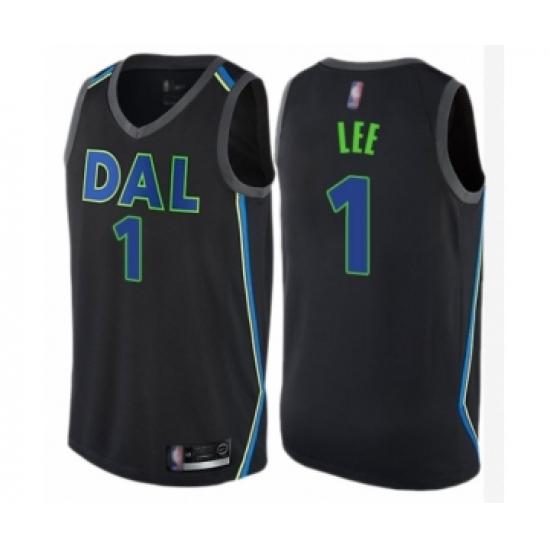 Men's Dallas Mavericks 1 Courtney Lee Authentic Black Basketball Jersey - City Edition