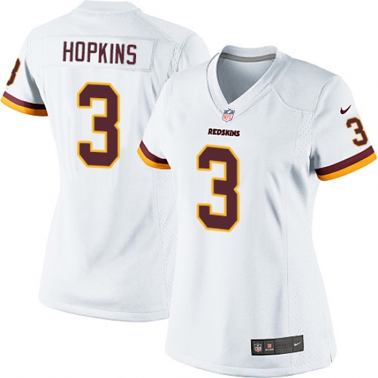 Women's Nike Washington Redskins 3 Dustin Hopkins White Vapor Untouchable Limited Player NFL Jersey