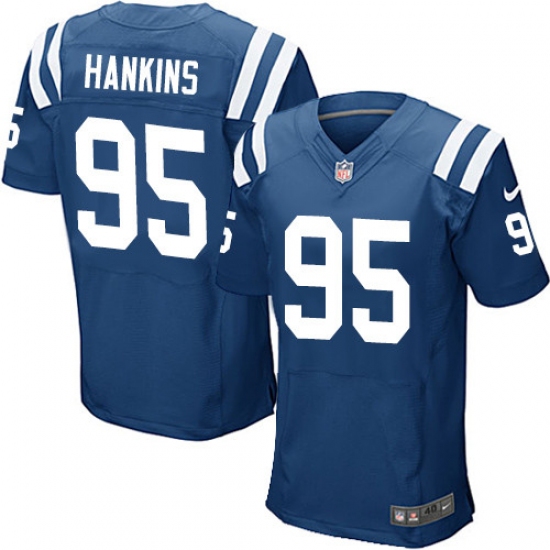 Men's Nike Indianapolis Colts 95 Johnathan Hankins Elite Royal Blue Team Color NFL Jersey