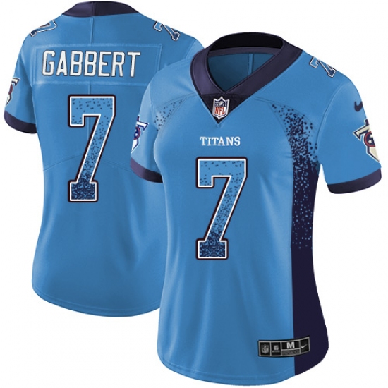 Women's Nike Tennessee Titans 7 Blaine Gabbert Limited Blue Rush Drift Fashion NFL Jersey