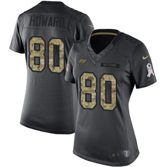 Women's Nike Tampa Bay Buccaneers 80 O. J. Howard Limited Black 2016 Salute to Service NFL Jersey