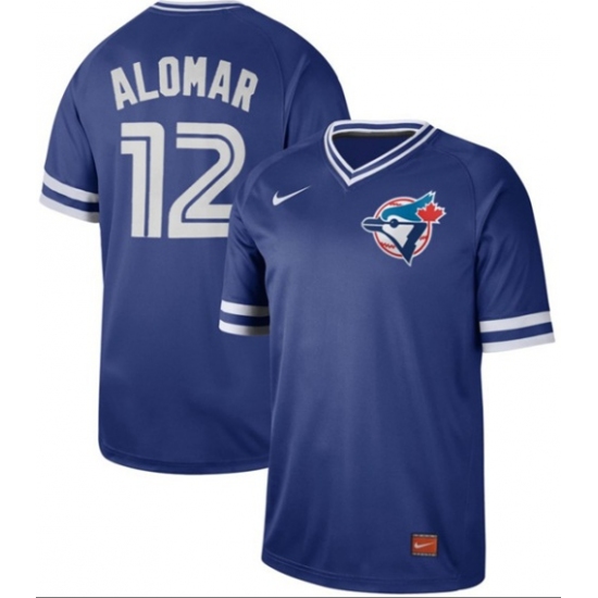 Men's Nike Toronto Blue Jays 12 Roberto Alomar Royal Authentic Cooperstown Collection Stitched Baseball Jersey