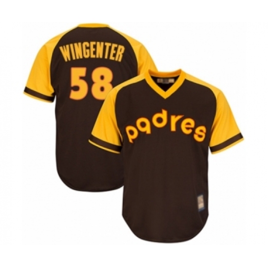 Youth San Diego Padres 58 Trey Wingenter Authentic Brown Alternate Cooperstown Cool Base Baseball Player Jersey