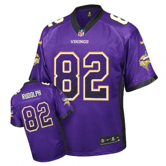 Men's Nike Minnesota Vikings 82 Kyle Rudolph Elite Purple Drift Fashion NFL Jersey